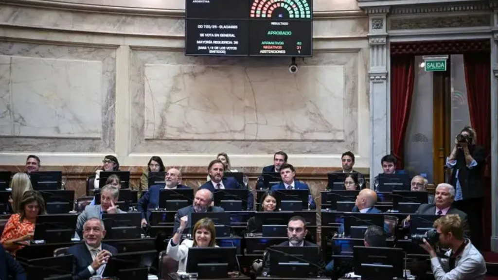 El Senado dio media sanción a la reforma de la Ley de Glaciares y el oficialismo celebró con euforia